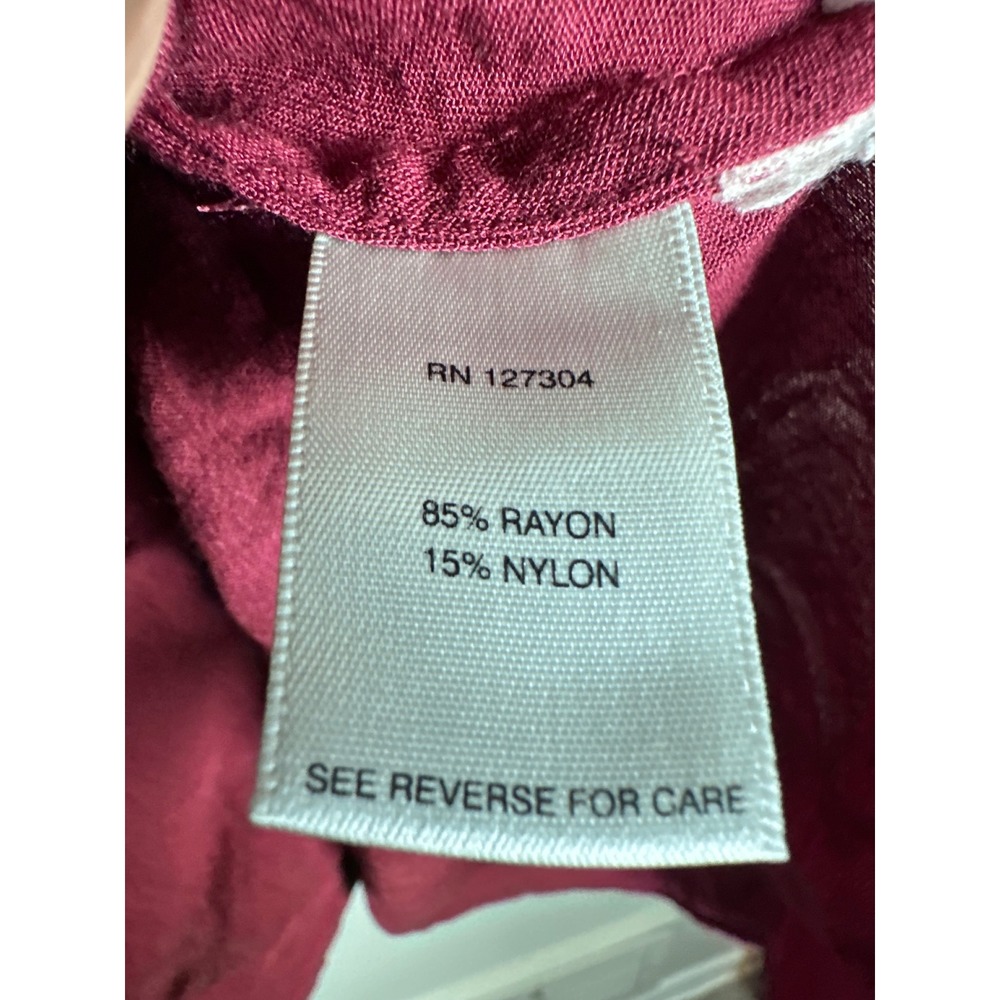 John Mark Button Down Tunic Women XL Burgundy Lagenlook Boho Earthy Granola - Picture 7 of 8